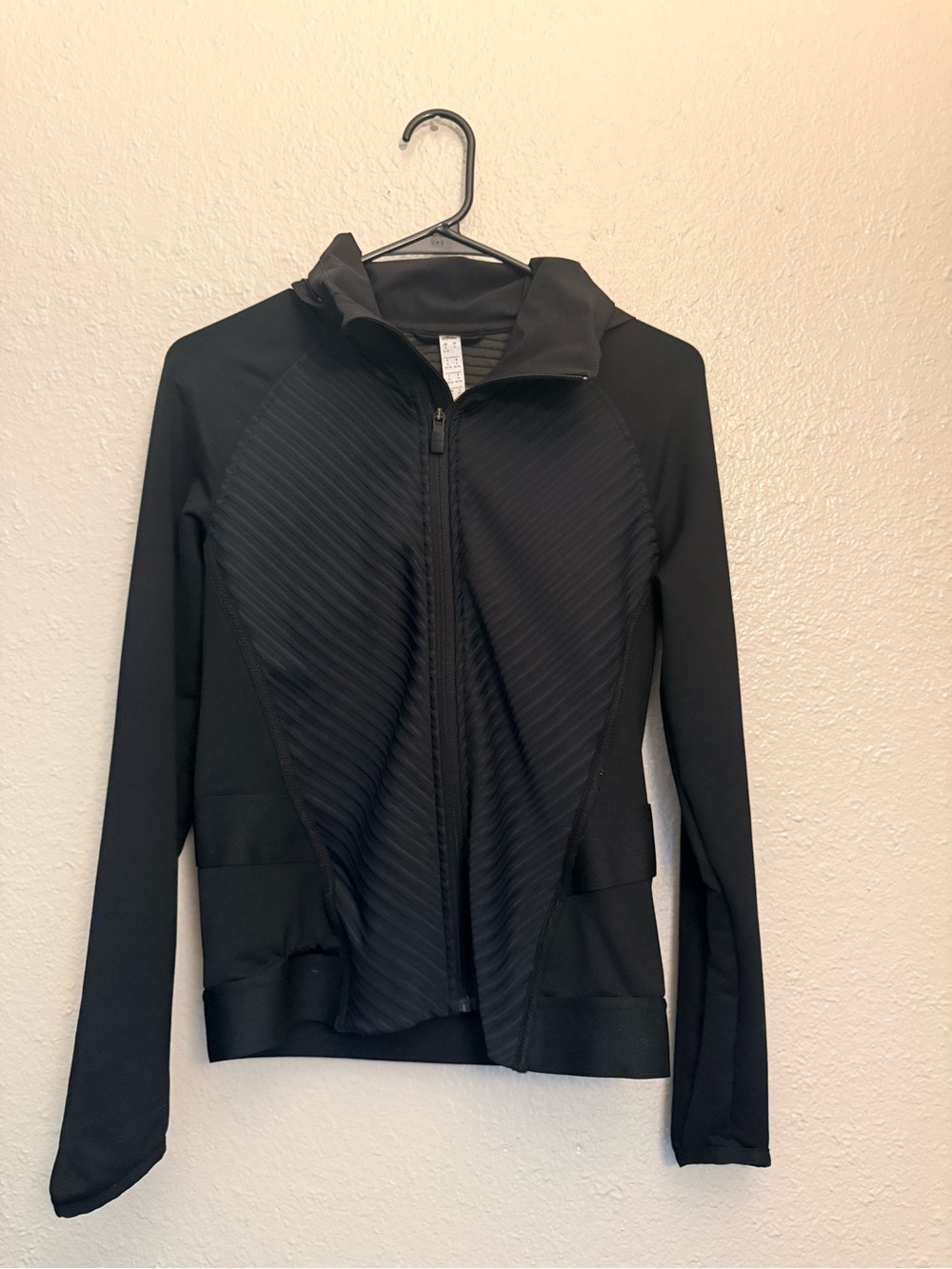 adidas Black Zip-Up Hooded Athletic Jacket